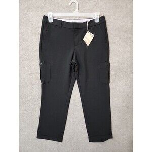 Dockers Cargo Capri Pants Womens 10 Black Cuffed Slim Leg Stretch NEW